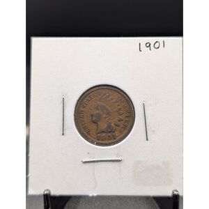 1901 Indian Head Cent in 2x2 Flip